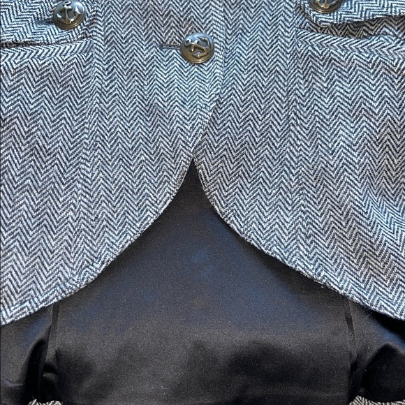 Smythe Chevron Herringbone Riding 2 Button Blazer - Picture 5 of 7